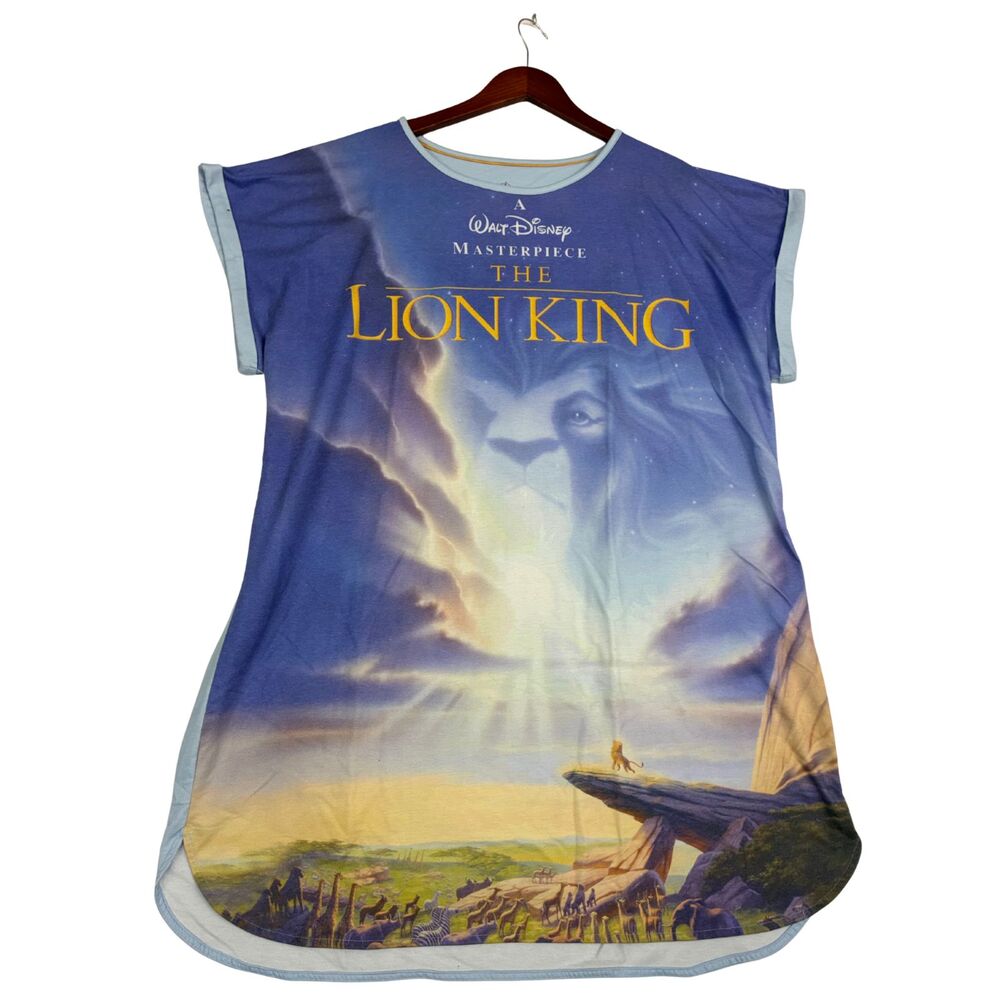 Disney The Lion King Women's 3XL Sleep Shirt Nightgown Blue Simba Graphic